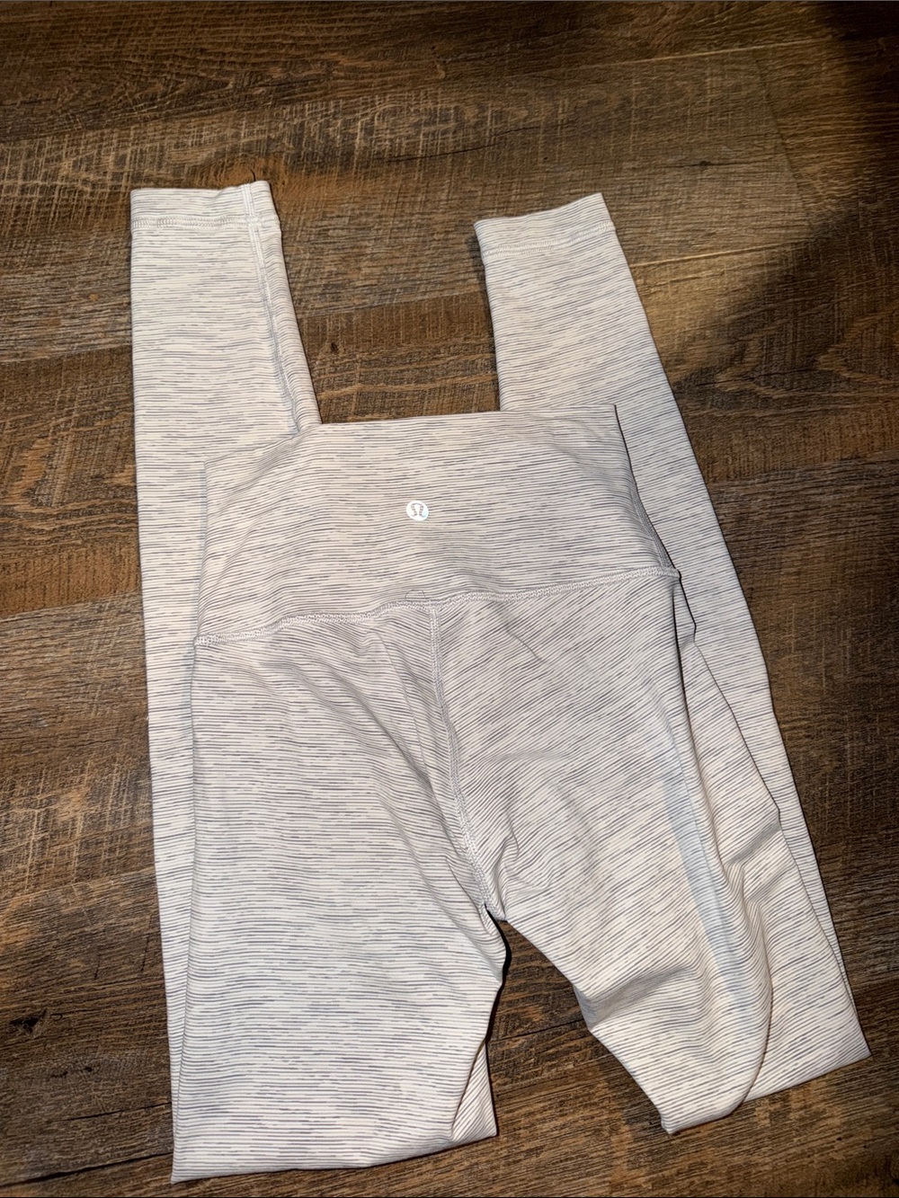 lululemon athletica Light Gray Heathered Stripe Leggings